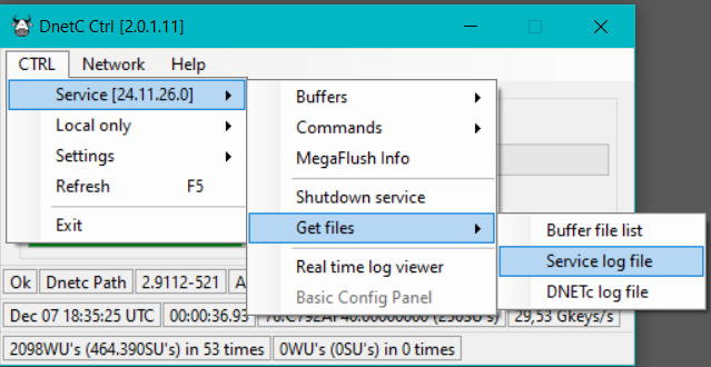DNETC Ser Ctrl menu extend till get files 